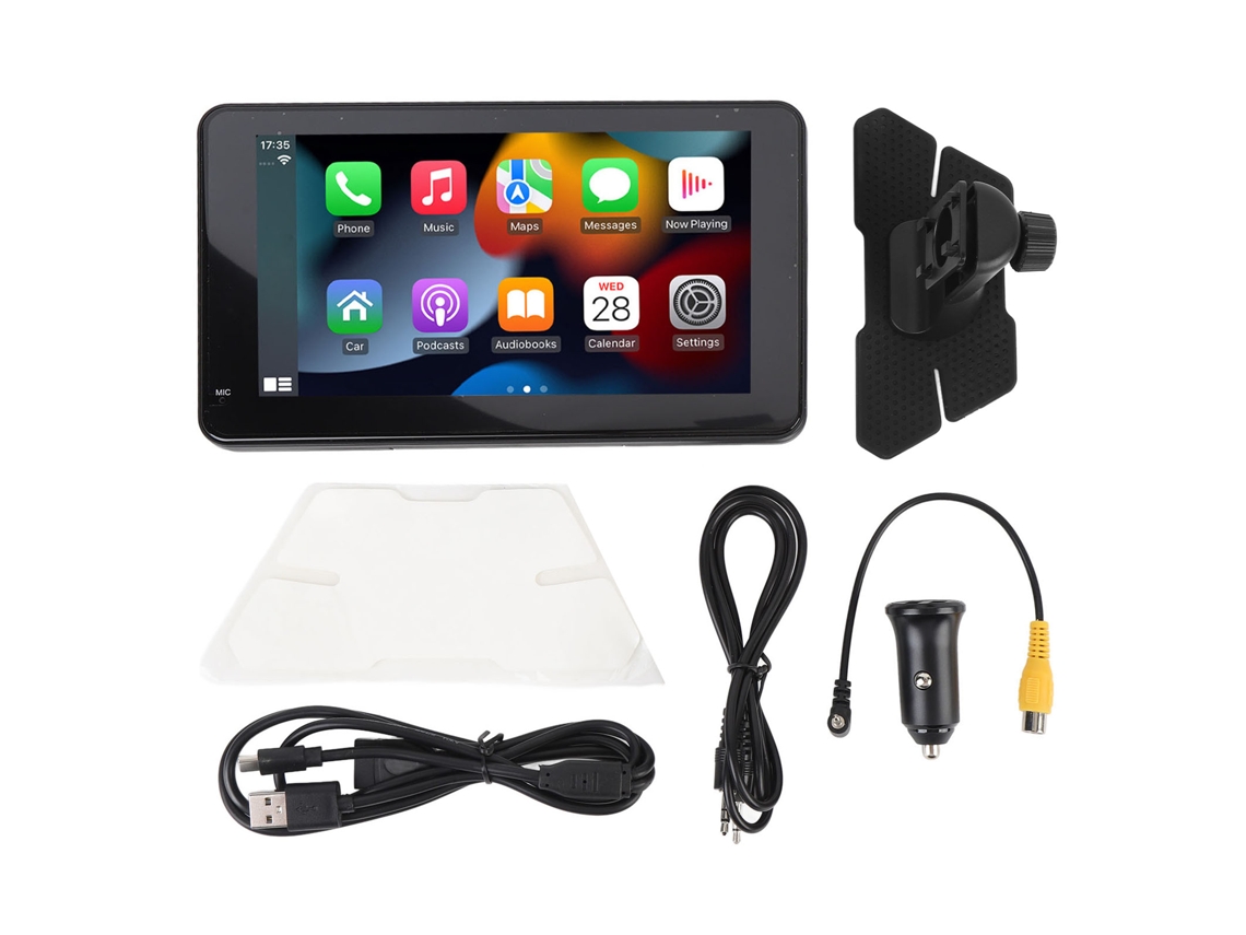 Autorradio Aetheria con pantalla táctil de 7 pulgadas, CarPlay, Android Auto, Bluetooth, cámara de visión trasera y radio FM 1080p.