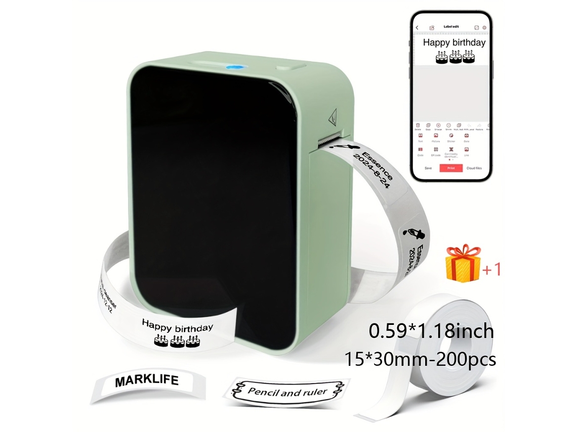 Impresora Térmica De Etiquetas Inalámbrica Compacta P15, Ideal Para Etiquetar En Casa Y En La Oficina.