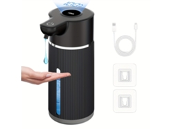 Dispensador De Jabón Automático Recargable Usb Con Pantalla Led 4 Modos Ajustables Negro Gertiz