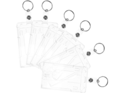 Juego De 6 Tarjeteros Rígidos Transparentes De Formato Vertical Con Muesca Para El Pulgar, Fabricados En Plástico Policarbonato.