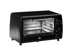 Mini horno eléctrico, 10 L, 1 grill, 1 bandeja, temperatura 100-230 °C, temporizador de 60 minutos, 36,5 x 26 x 22 cm