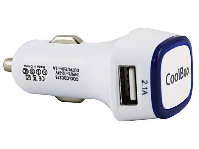 Cargador de Coche COOLBOX CDC215 Blanco