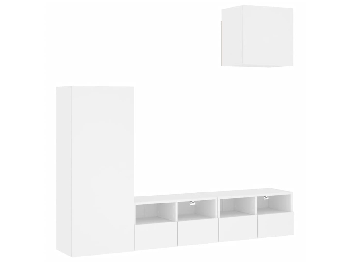 Maison Exclusive - Muebles De Tv De Pared 4 Piezas Madera De Ingeniería Blanco