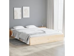 Estructura De Cama Doble Sin Colchón Madera Maciza 135x190 Cm