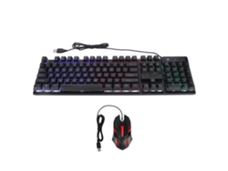Combo Teclado E Mouse Gamer 104 Teclas Iluminação Led 7 Cores Resposta Rápida Design Ergonômico À Prova D'água