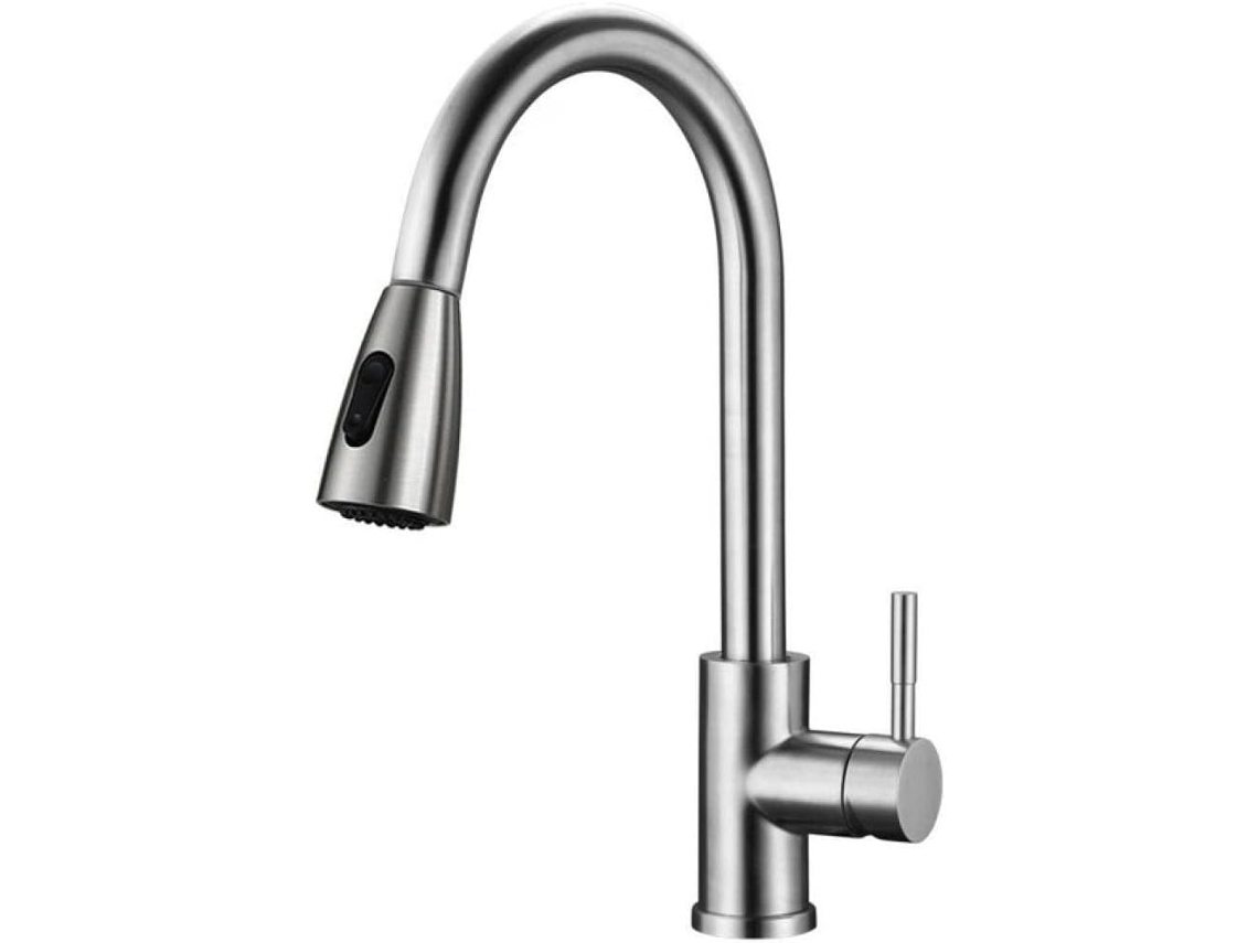 Grifo De Cocina 29a55, Grifo Mezclador Extraíble Para Fregadero Con Acabado Níquel Cepillado.