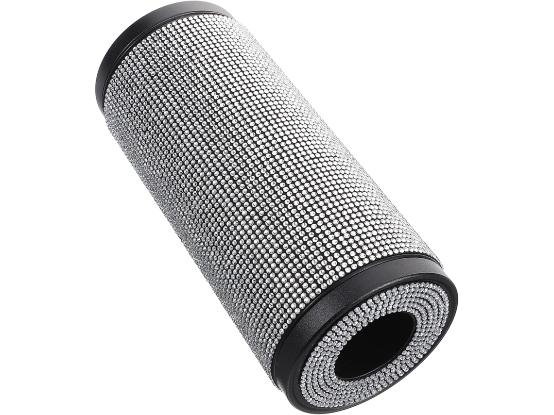 Caja Para Pañuelos De Coche, Soporte Cilíndrico, Gran Capacidad, Col Blanco, Incrustaciones Diamante,