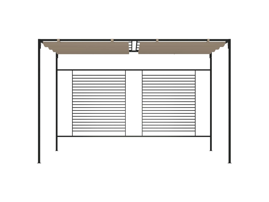 Cenador con techo retráctil 3x4x2,3 m 180 g/m² gris parduzco Wsd380950 Lovely Home