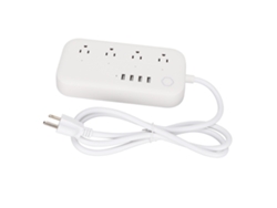 Painel De Energia Inteligente 4 Tomadas Ac 4 Portas Usb Carregamento Rápido Com Timer E Proteção Contra Surtos
