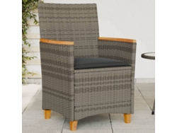 Sillas de jardín DKD Home Decor de 2 piezas con cojines, mimbre gris/madera
