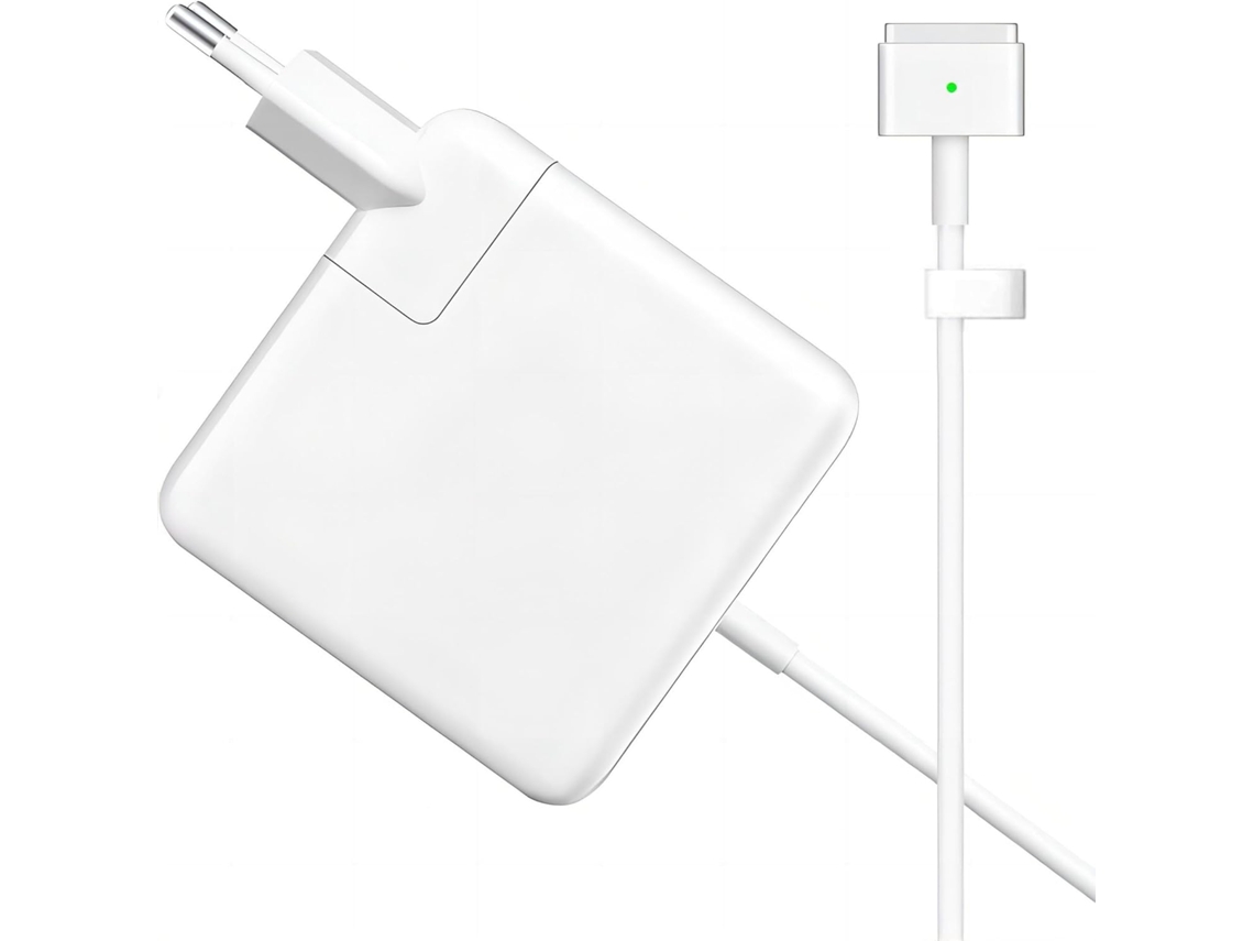 ZRUXE Cargador para Macbook Air Modelos A1436 A1466 A1465 A1435 45W Tipo T Magsafe 2-Blanco