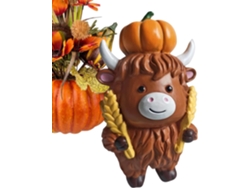 Figura De Resina De Vaca De Las Tierras Altas, Artículo De Decoración De Resina Para Otoño Y Acción De Gracias,