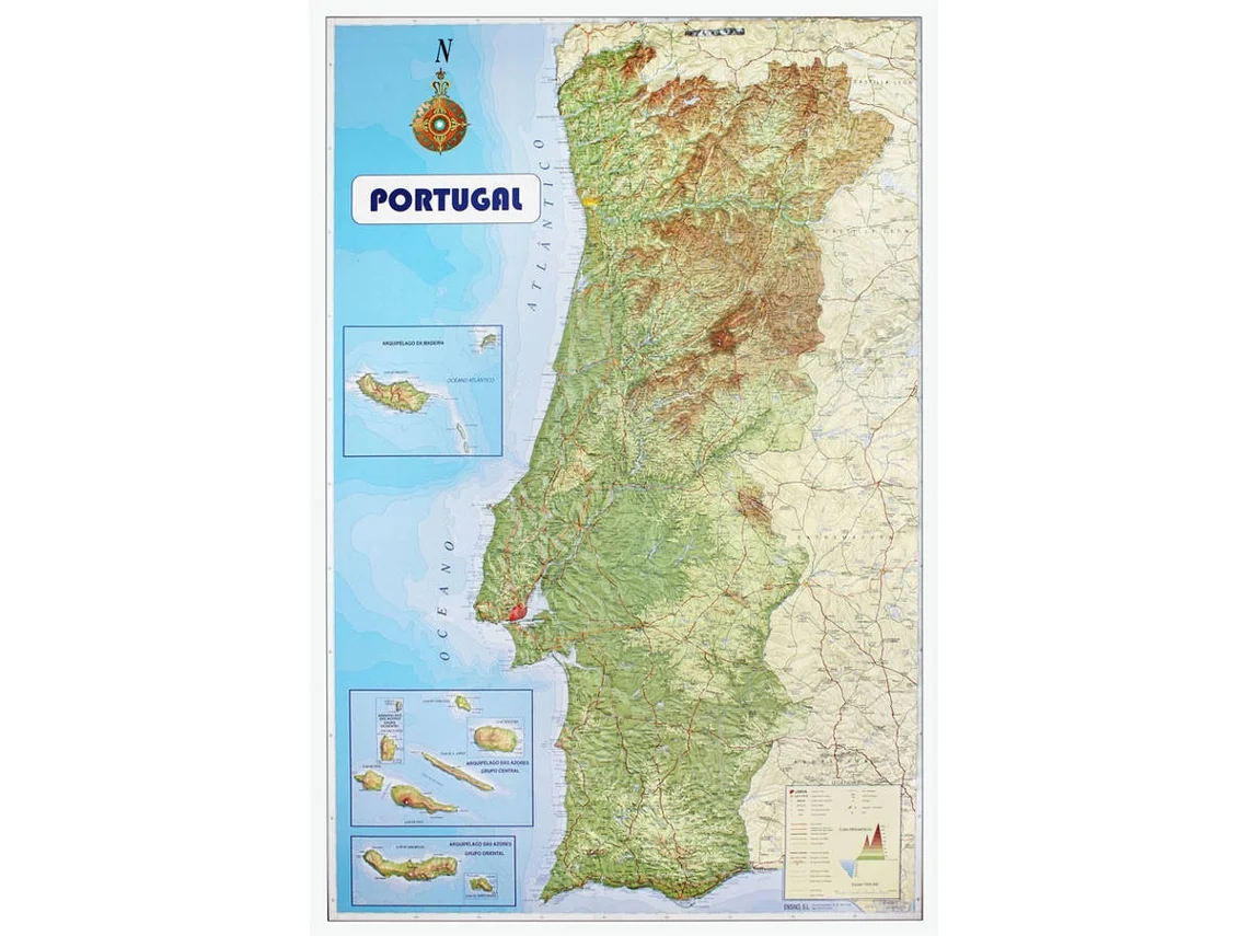 Cuadro Mapa de Relevo de Portugal