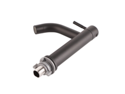 Grifo para lavabo de baño de acero inoxidable G1/2, color negro frío, sin tubo