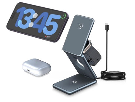 Cargador Inalámbrico Plegable para Apple CHRONUS Gris