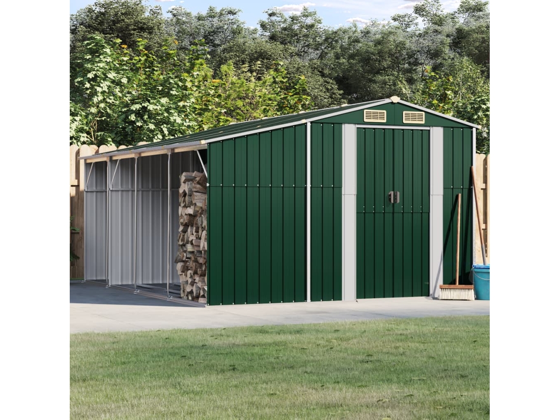Abrigo De Jardim 277x365,5x179 Cm Aã§o Galvanizado Verde Dkd Home Decor