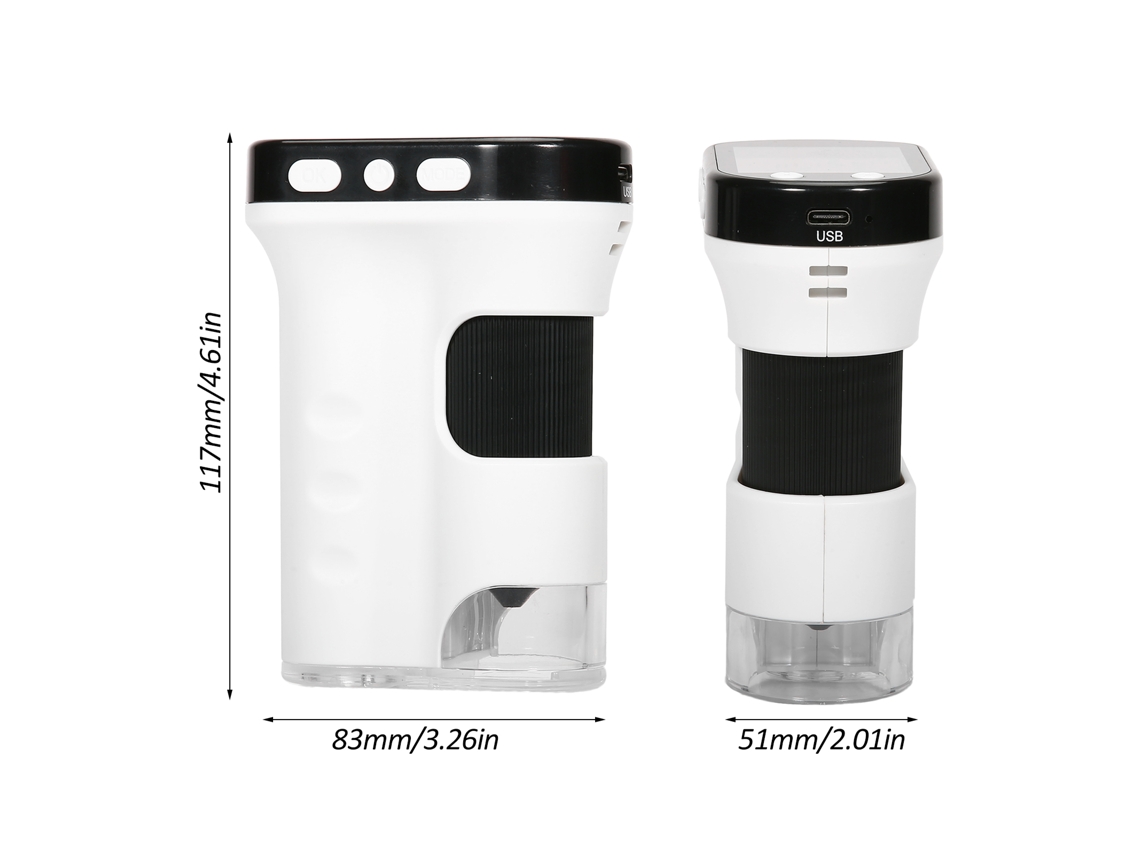 Microscopio Digital Portátil Con Pantalla Lcd De 2,4", Lentes Led Uv Y Batería Recargable Para Niños.