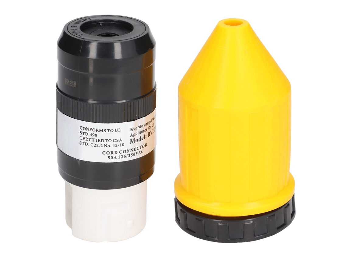 Cubierta Protectora Con Enchufe De Bloqueo Giratorio Para Cable De Alimentación De Ca De 50 A Y 125-250 V Para Vehículos Recreativos.