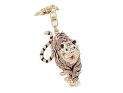 2026-llavero De Tigre De Aleación Con Piedras Strass, Artesanía Finita, Regalo Para Amigos, Portátil Y Decorativo