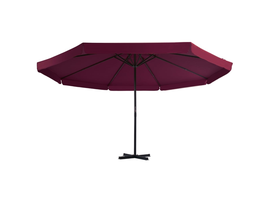 Sombrilla de exterior de aluminio, 500 cm, color rojo burdeos, WSD540215 Lovely Home