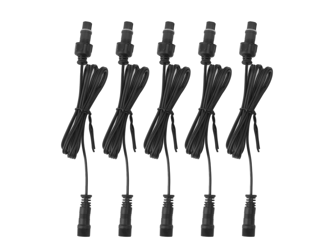 2026 5 piezas Cable de extensión para luz de terraza 3.3 pies 2 pines IP67 Conector macho-hembra impermeable para uso en exteriores