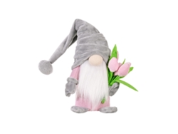 Muñeco de peluche enano sin rostro para el Día de la Madre con ramo de tulipanes, regalo hecho a mano para decoración