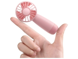 Mini ventilador portátil de bolsillo con batería recargable de 3000 mAh y autonomía de 5 a 10 horas (rosa)