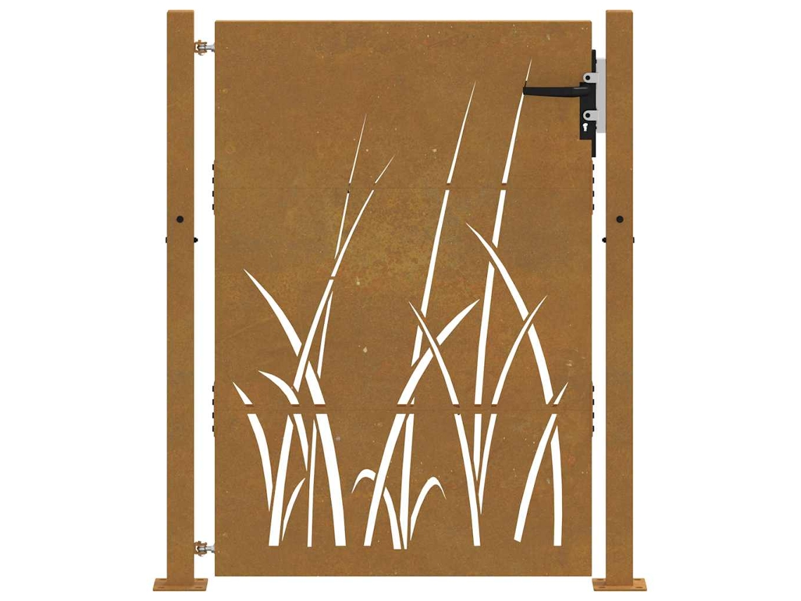 Puerta De Jardín VIDAXL Marrón Acero (105x130 cm)