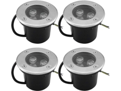 Omni Light Punto Emportrada LED Exterior Pack de 4 3W IP65 270 Lúmenes Iluminación de Jardín 230V AC85 265V Blanco Cálido