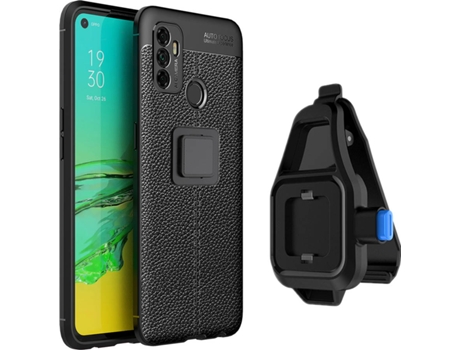 Funda Oppo A53 Rugged Leather con Soporte de Cintura Negro