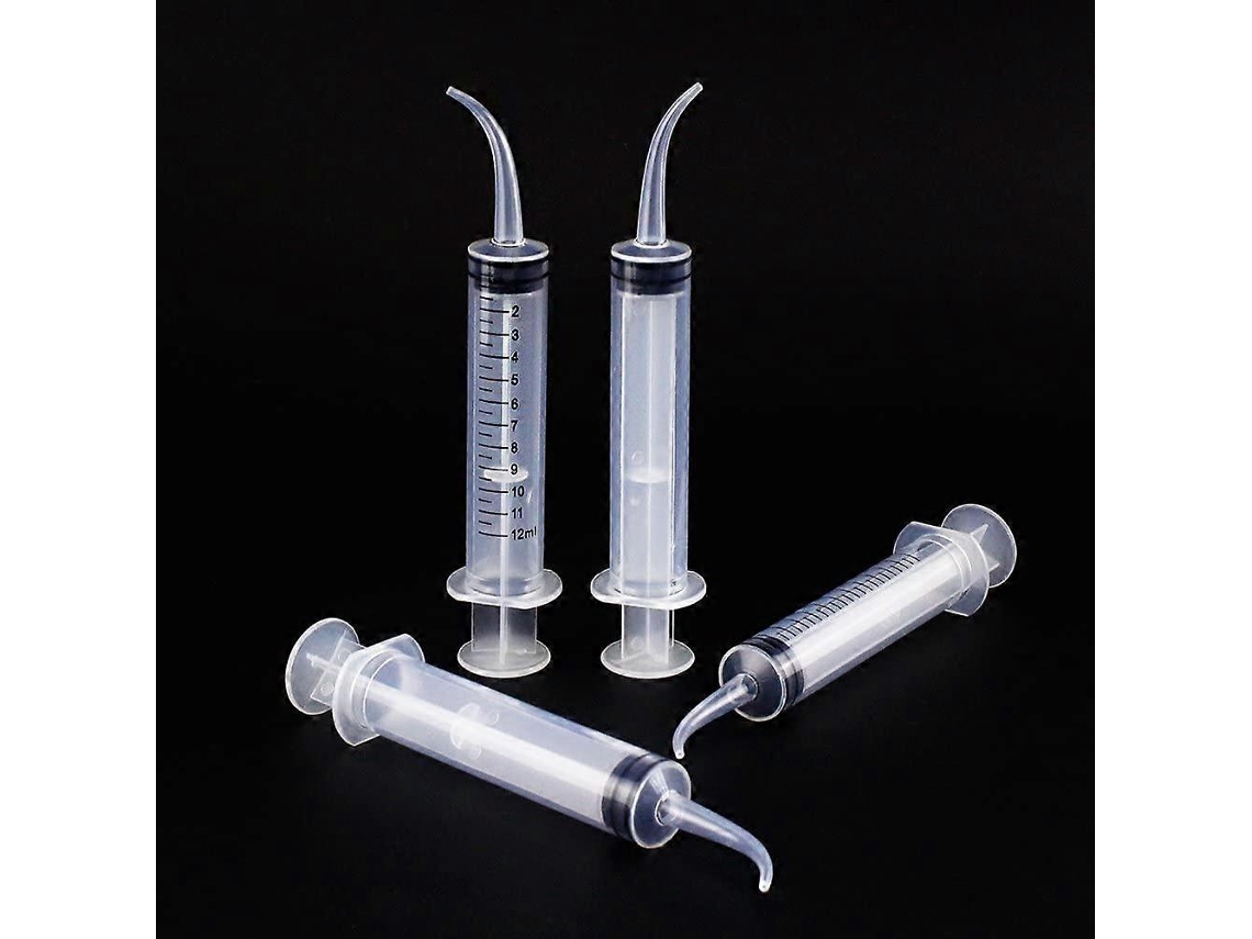 Rebe-jeringa De Irrigación Dental Graduada Con Punta Curva Para Coronillas Puentes Piedras Tonsila Cavidad 12ml Con Caja