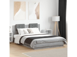 Cama Con Cabecero Madera De Ingeniería Gris Sonoma 120x200 Cm
