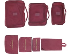 Juego De 7 Cubos Organizadores De Equipaje De Tela Oxford Morada Con Práctica Cremallera.