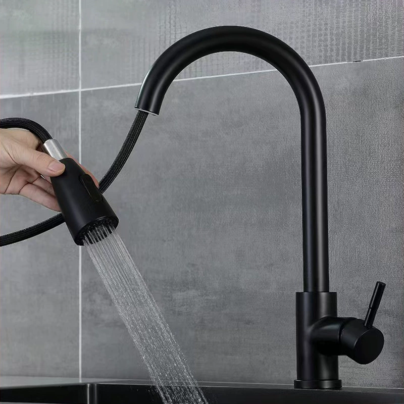 (negro) Grifo De Cocina, Purificador De Agua, Acero Inoxidable Madera De Arce (tipo Antibacteriano Y Antisarro)