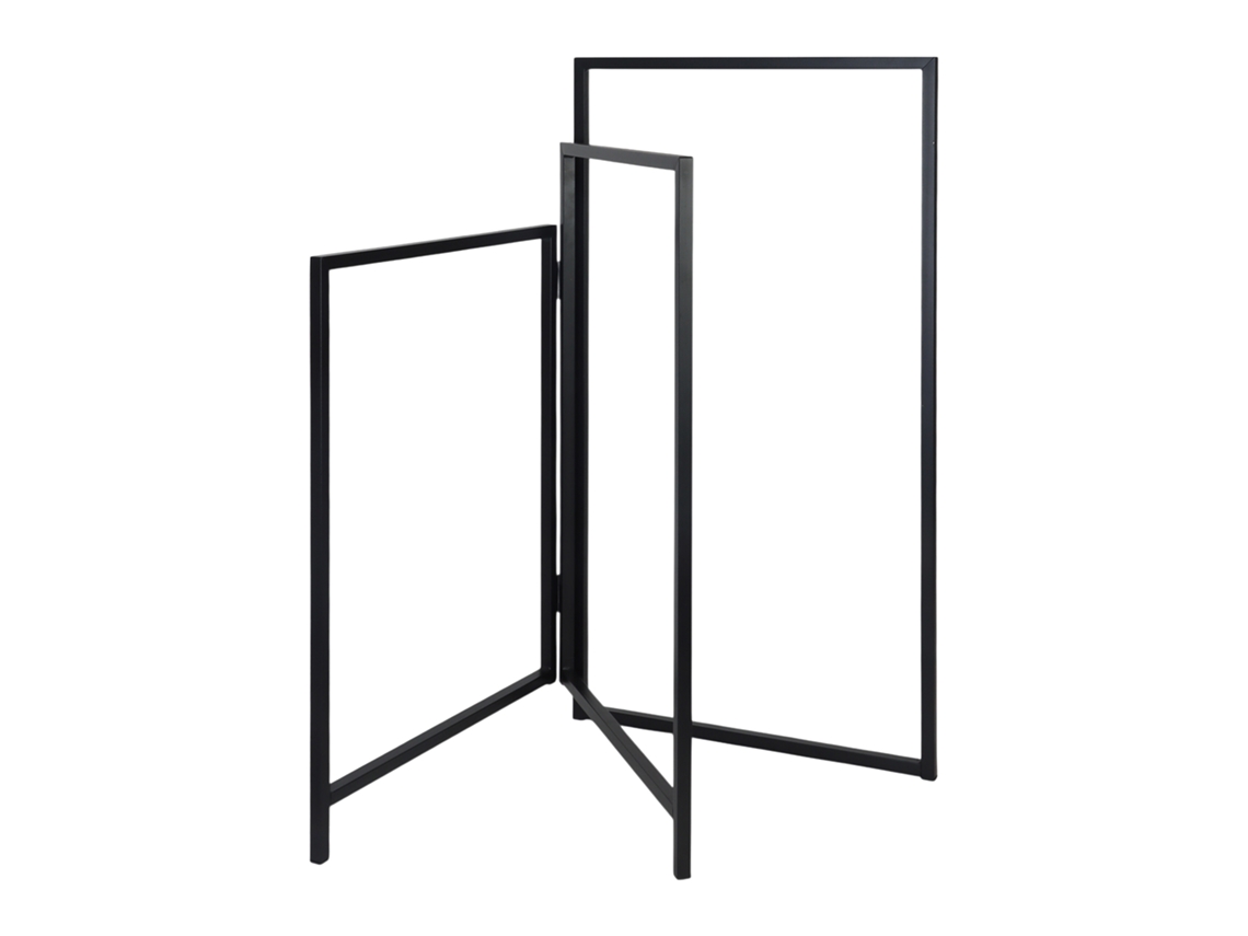 Toallero Relaxdays, 3 barras, plegable, para toallas y ropa, 80 x 44 cm, hierro, negro.