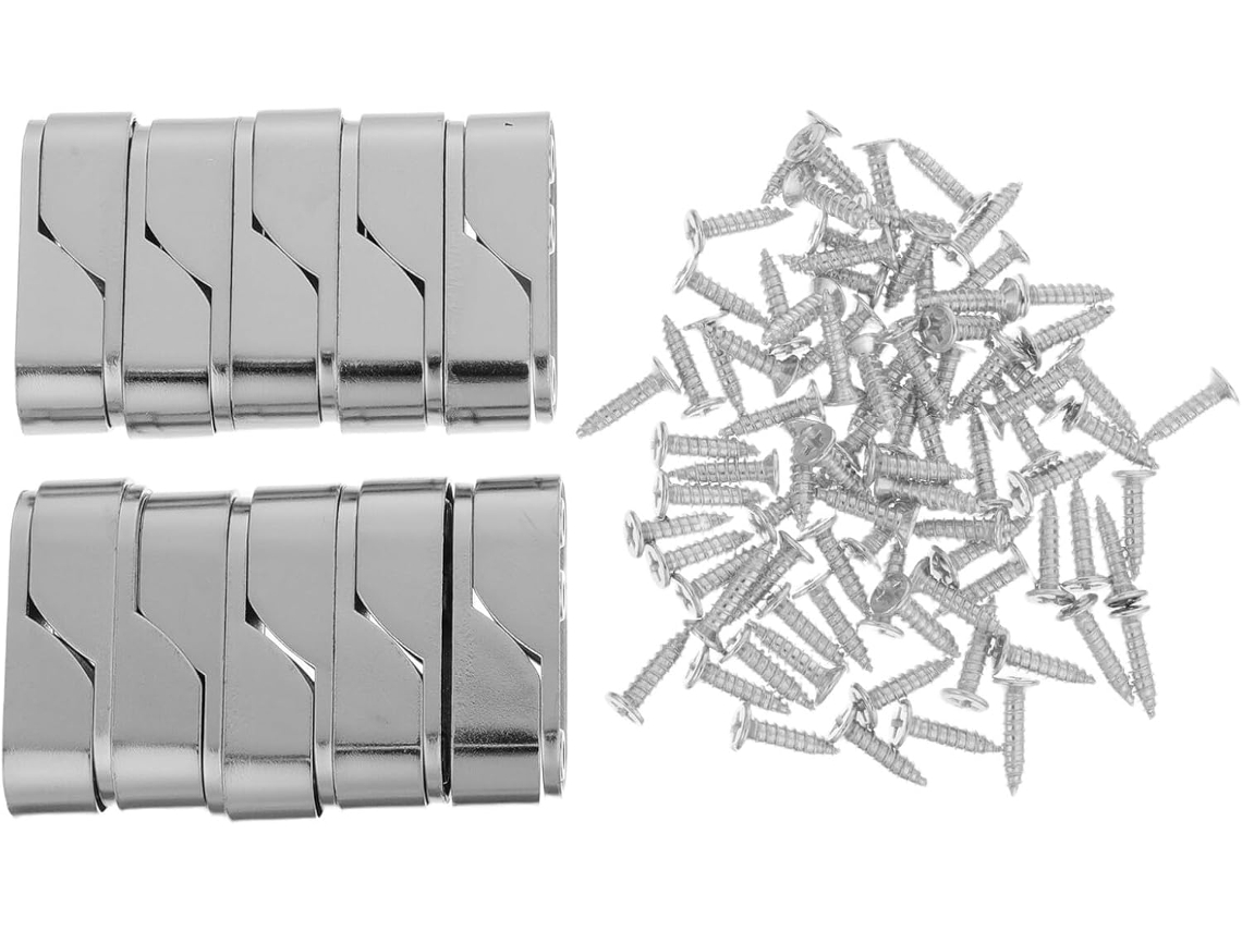 Soporte Pared Barra Montaje Metal Niquelado Juego 20 Piezas Accesorios Resistentes Armarios Vestidores Ropa