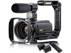 Cámara De Video 4k Con Micrófono, 48 Mp, Zoom 16x, Pantalla Táctil De 3 Pulgadas, Vision