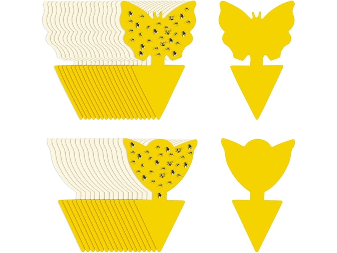 Pegatinas Amarillas - 60 Unidades - Mosquitos De Hongos De Helecho - Trampa Para Moscas - Forma Amarilla