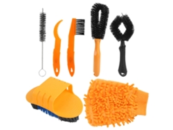 Kit De Mantenimiento Y Limpieza De Bicicletas De 7 Piezas Con Cepillos, Guantes, Neumáticos Y Accesorios Profesionales.