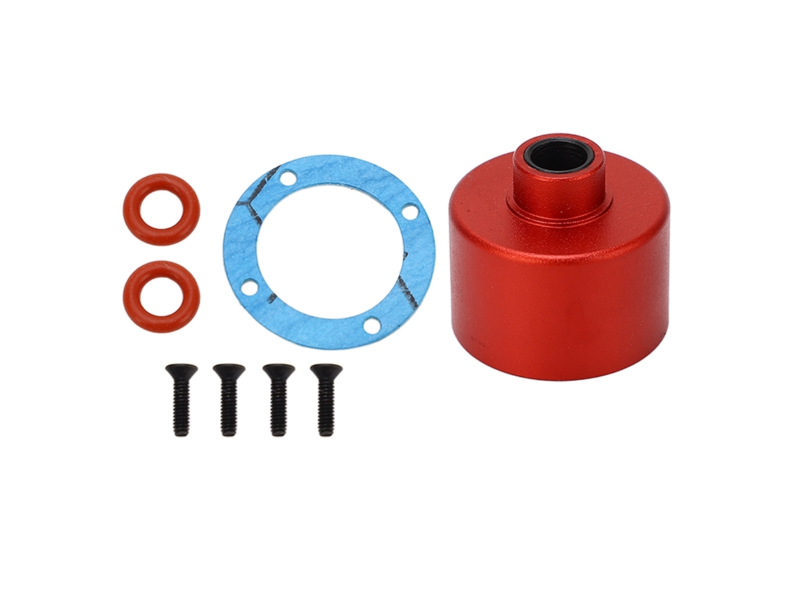 Ymsl Caja Diferencial Aluminio Anodizado Para Losi Baja Rey Lock Rey Hammer Rey Coche Rc 1/10 Rojo Hxl