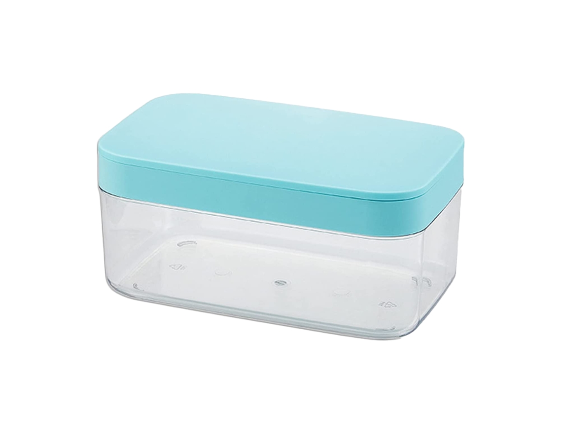 Bandeja de hielo con tapa, fácil de liberar, caja de almacenamiento de hielo de silicona KOFIHETY