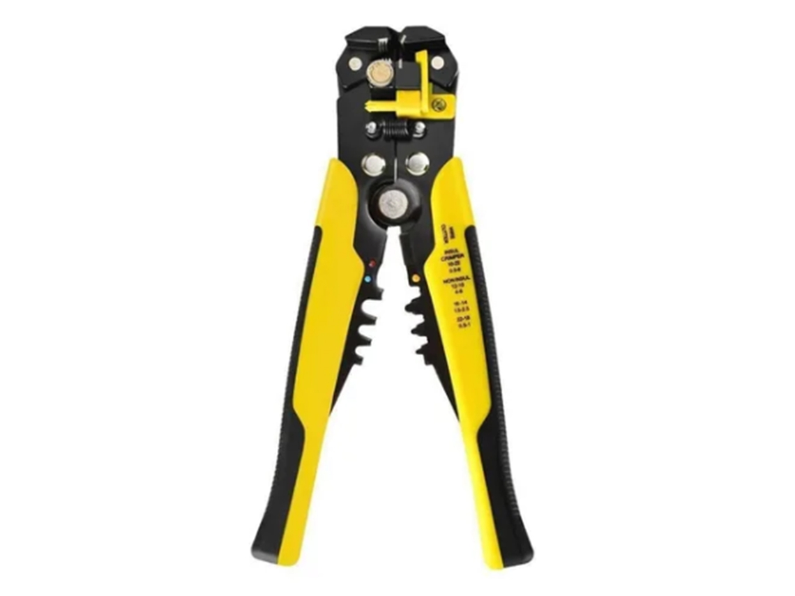 Pelacables, Cortador Y Engarzador Con Mango Ergonómico, Acero Al Carbono Amarillo 205