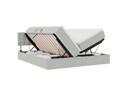 Maison Exclusive - Cama De Almacenamiento Led Con Colchón Gris Claro 180 X 200 Cm