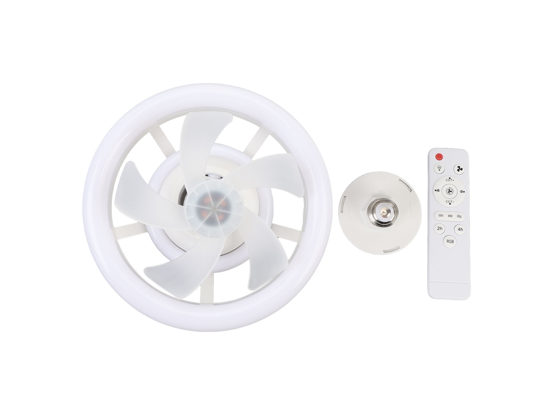 Ventilador De Techo Con Luz Led Regulable, 3 Velocidades, Mando A Distancia, Efecto Rgb, Casquillo E27 Para Dormitorio, Cocina Y Salón.