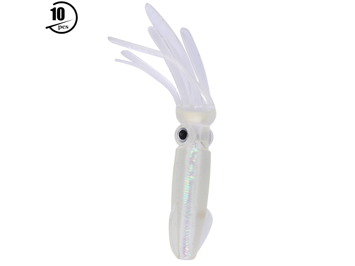 2026rebe-10 Peces Cebo Artificial De Pulpo Calamar Biónico Luminoso Suave Para Pesca En El Mar (b)