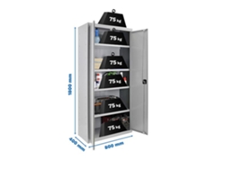 Armario multiusos metálico Simonlocker Prof.mon.multi. 180x80x40 2/4 Gris
