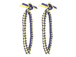 2 guirnaldas de cintas trenzadas dobles para graduación, color azul y dorado | Sin marca
