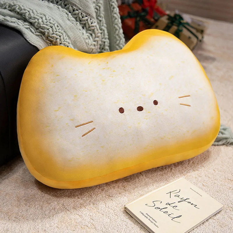(gatito De 45 Cm) Cojín De Pan Tostado Para Adulto, Almohada De Respaldo Para Sofá
