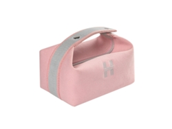 Neceser de lona impermeable portátil para maquillaje, ideal para viajes.