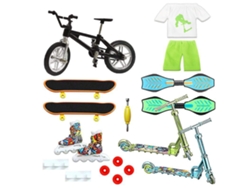 Ats-set De Juguetes De Bicicleta Y Patsineta Para Dedos Duradero Fácil De Jugar Fiable Para El Hogar Color Verde